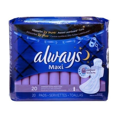 Procter & Gamble Procter & Gamble PGC17902 Always Maxi Pads Overnight Extra Heavy Flow - 20 Count 17902
